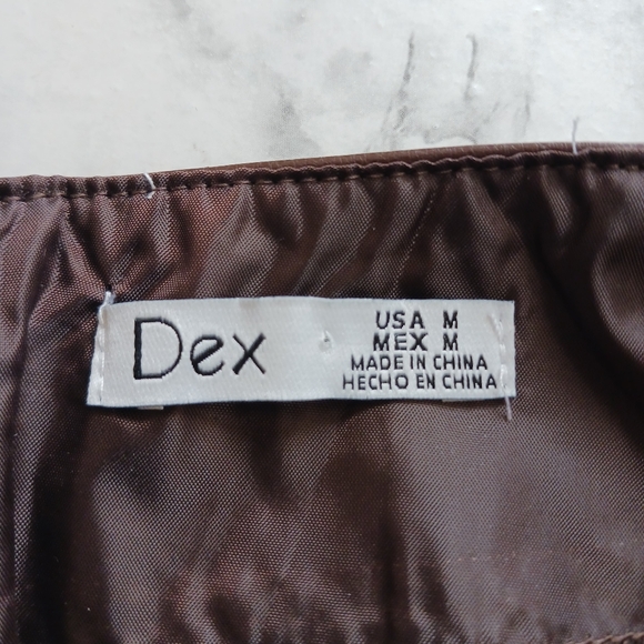 Dex x revolve Vegan Leather Mini skirt in espresso brown size medium NWOT - Picture 6 of 8